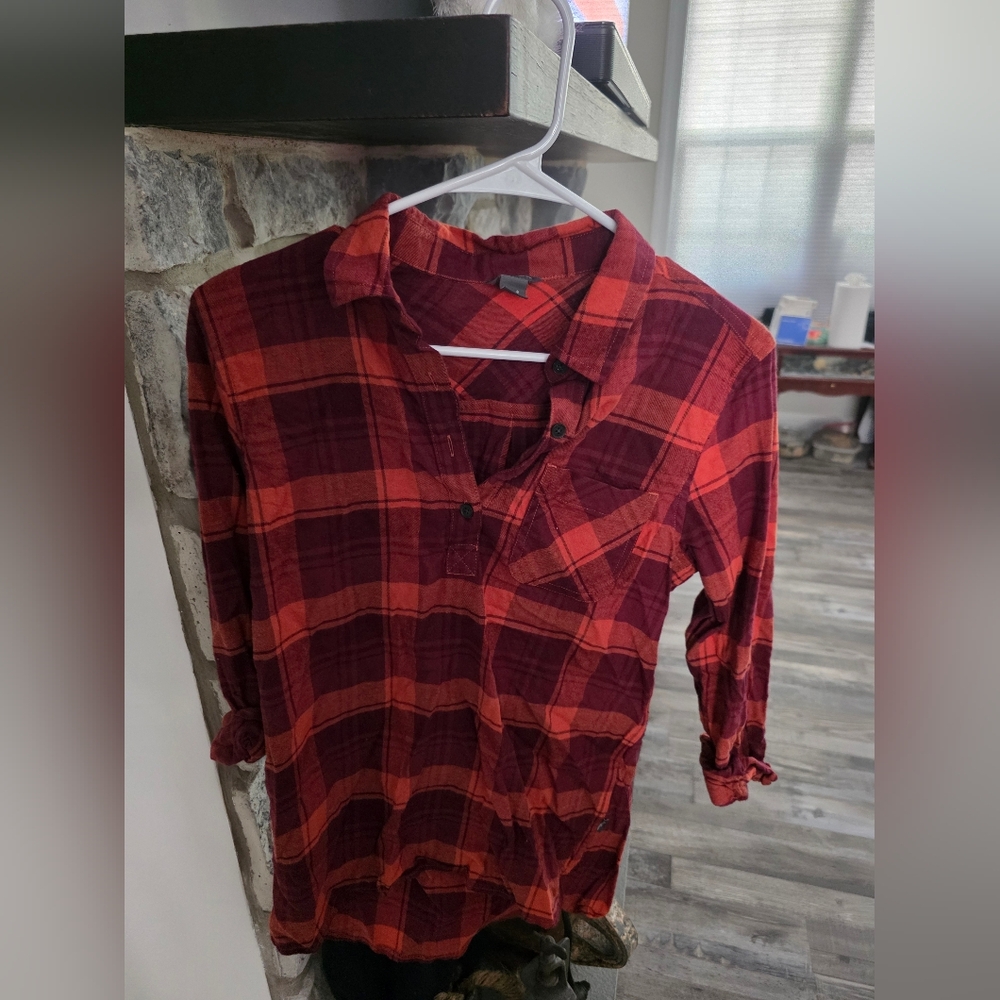Eddie Bauer Women's Red Plaid Shirt